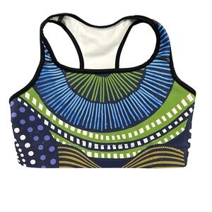Loony Legs Sports Bra Womens XS Multicolor Racerback Geometric Stretch Athletic